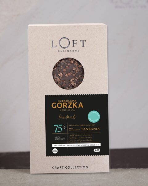 czekolada rzemieślnicza gorzka 75% Tanzania Loft Kulinarny