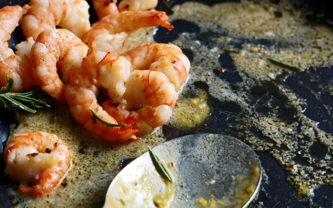 Krewetki pieczone w winie Loft Kulinarny