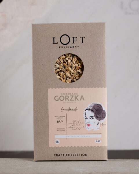 Rzemieślnicza czekolada gorzka z pomarańczą kolekcja Kobieta ubrana w smak i sztukę