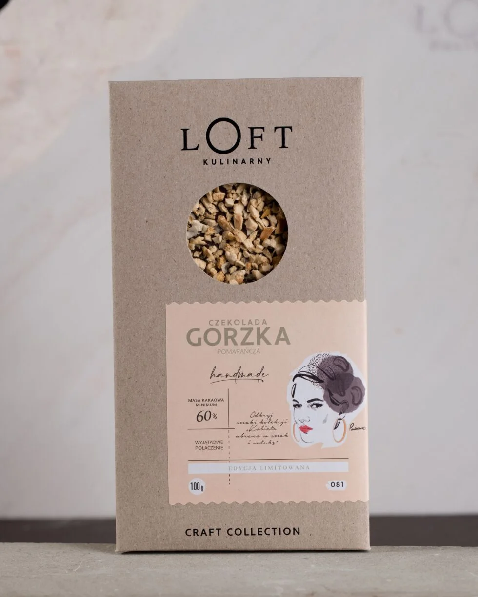 Rzemieślnicza czekolada gorzka z pomarańczą kolekcja Kobieta ubrana w smak i sztukę