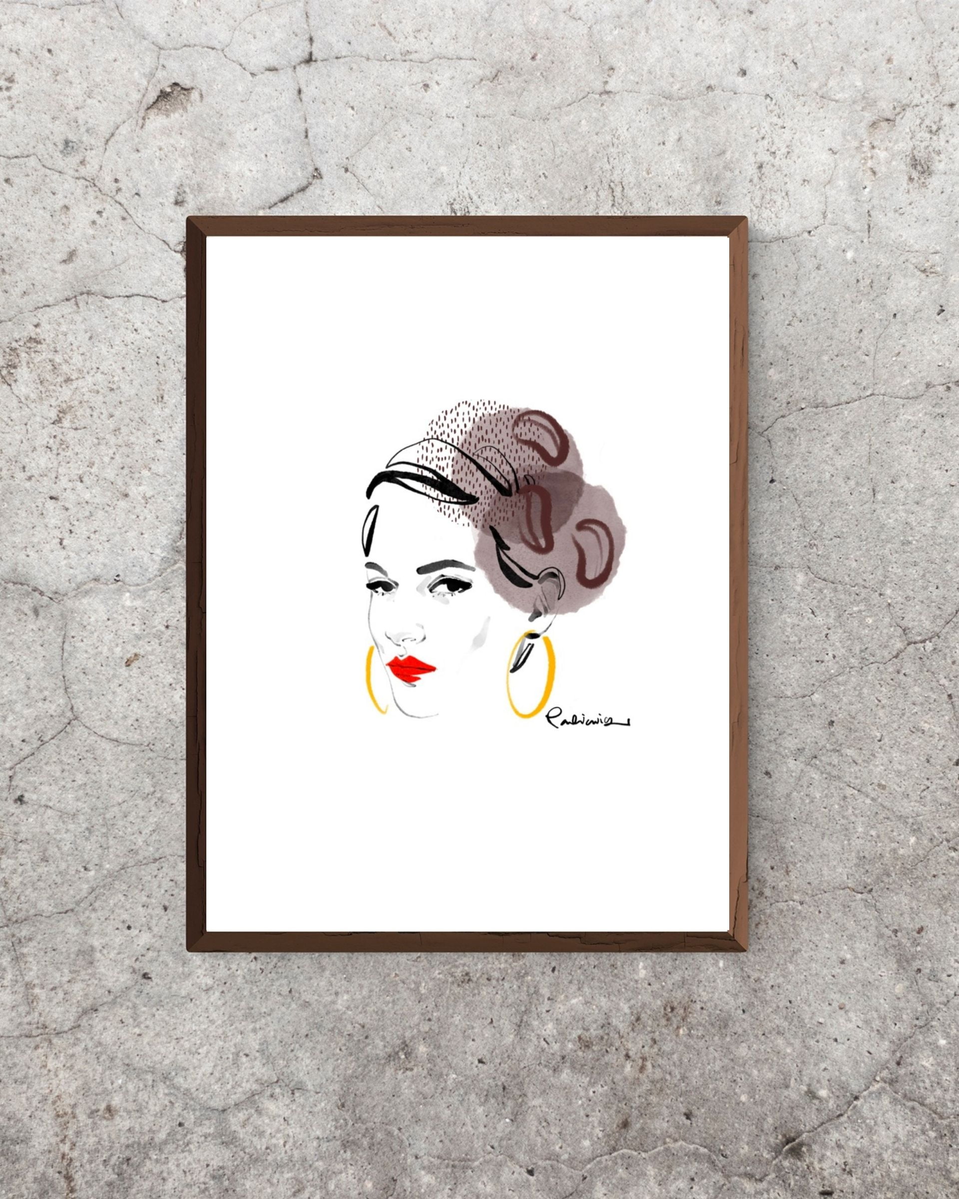 Plakat Kobieta ubrana w smak i sztukę 01 Loft Kulinarny z ilustracją Magdaleny Pankiewicz