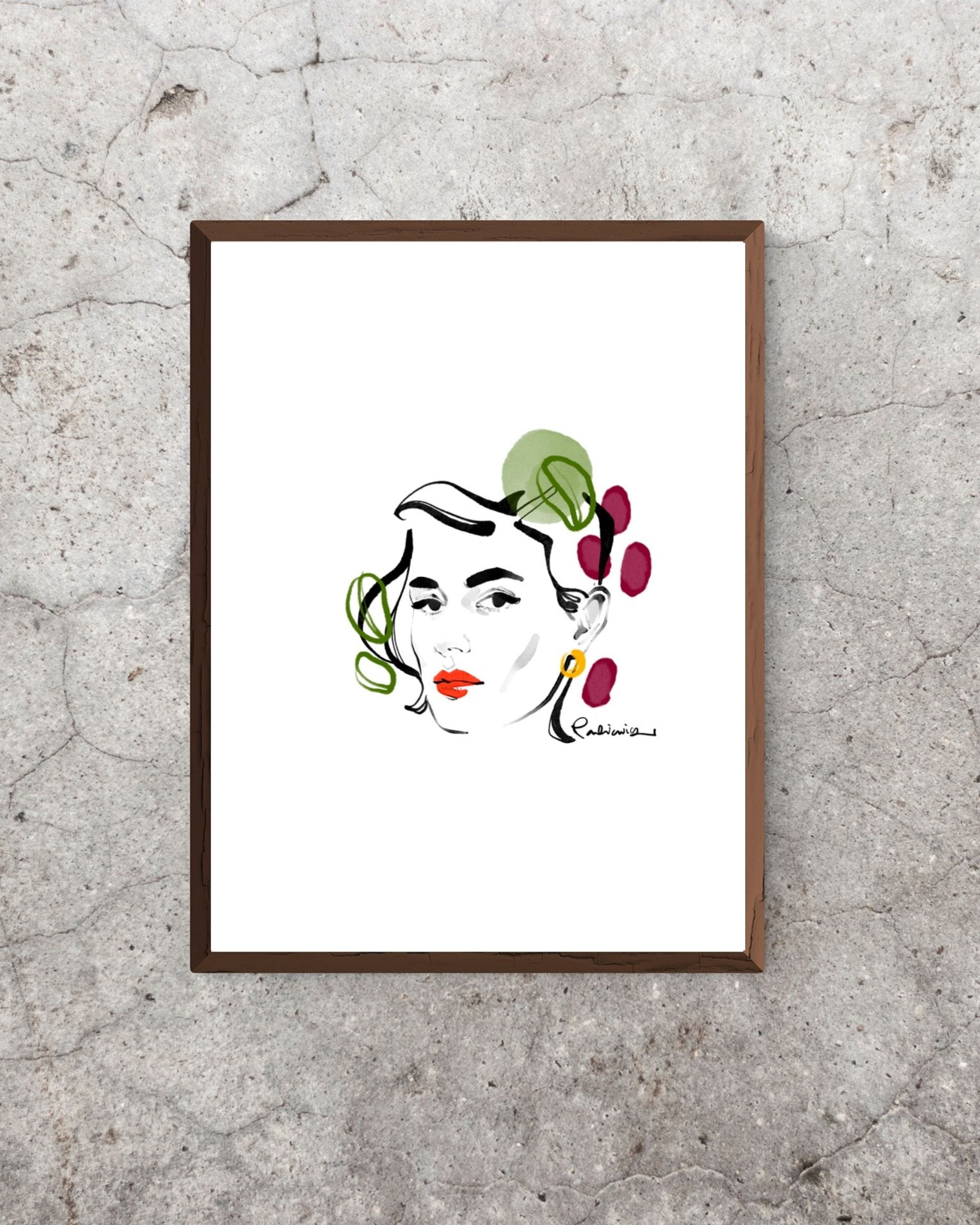 Plakat Kobieta ubrana w smak i sztukę 02 Loft Kulinarny z ilustracją Magdaleny Pankiewicz