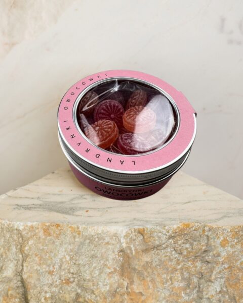 landrynki owocowe „Owocówki” w metalowej puszce Loft Kulinarny