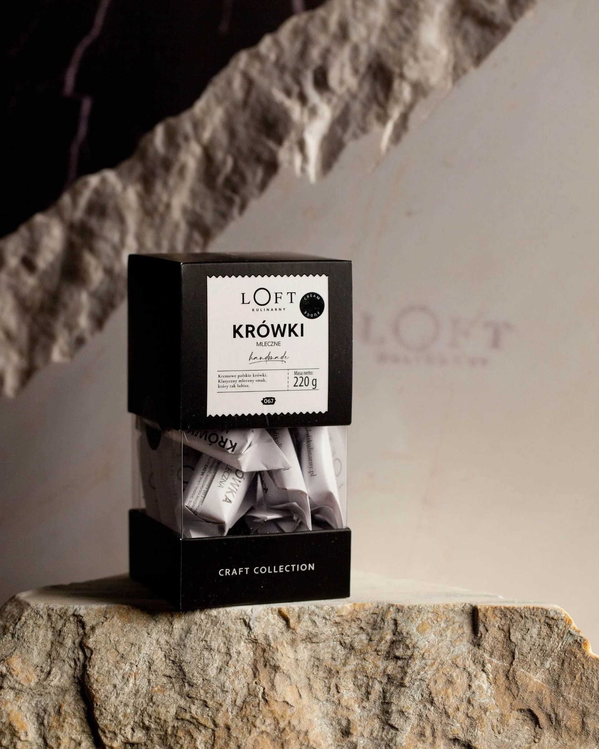 krówki mleczne rzemieślnicze w opakowaniu Loft Kulinarny