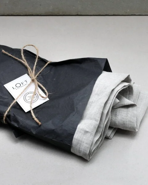 Obrus lniany 100 x 100 cm - 100% len, ręcznie wykonany, Loft Kulinarny