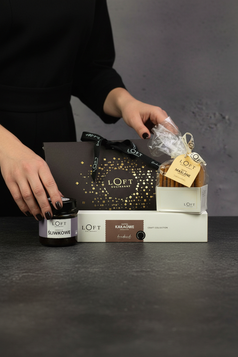 Ciastka kakaowe korzenne w opakowaniu