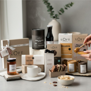 Delikatesy rzemieślnicze - zestaw produktów kraftowych premium na stole