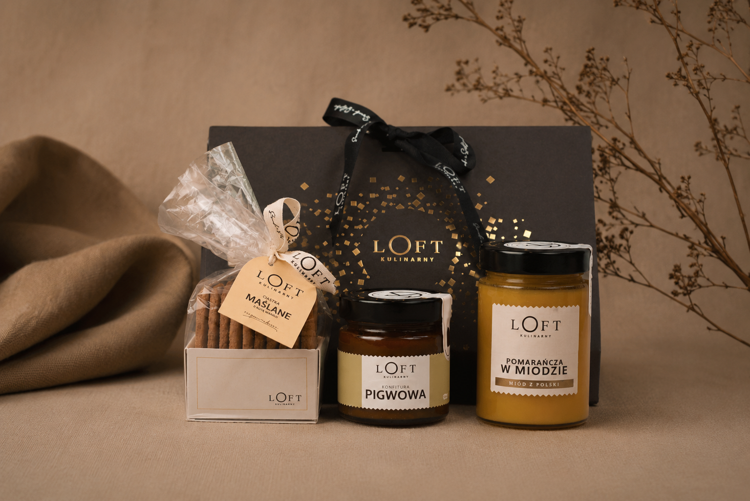 Inspiracje prezentowe LOFT Kulinarny - zestaw prezentowy z produktami rzemieślniczymi