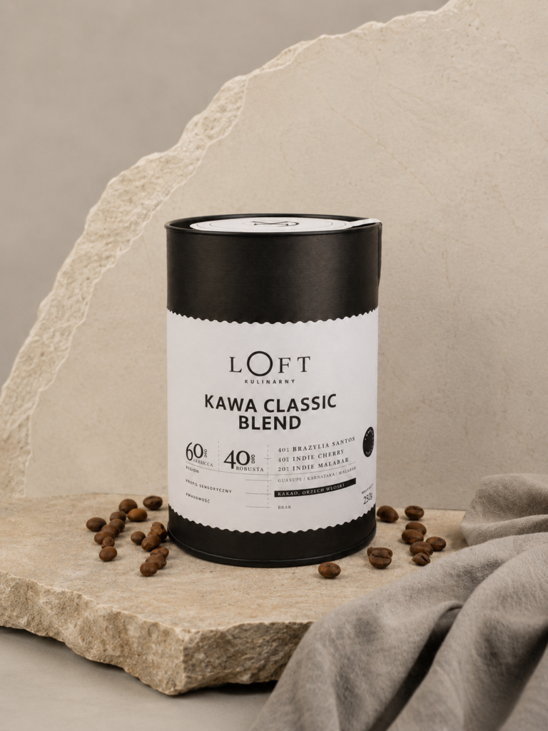 kawa ziarnista Classic Blend w eleganckim opakowaniu